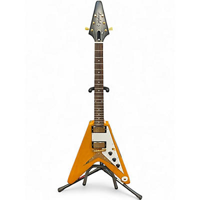 Used Epiphone inspired by gibson 1958 korina flying v Natural Solid Body Electric Guitar