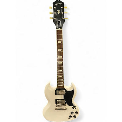 Used Epiphone inspired by gibson SG Les Paul White Solid Body Electric Guitar