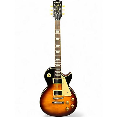 Used Epiphone inspiried by gibson custom les paul 2 Tone Sunburst Solid Body Electric Guitar