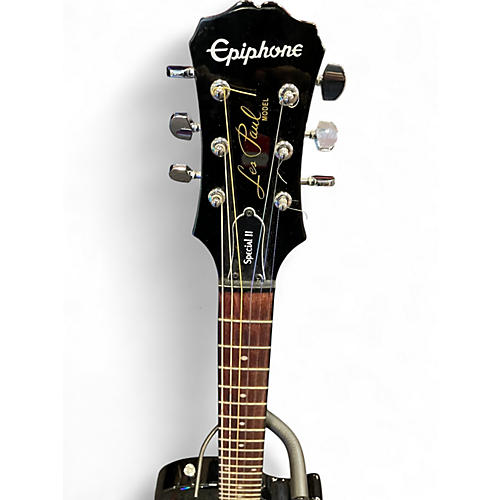 Used Epiphone les paul Black Solid Body Electric Guitar Black