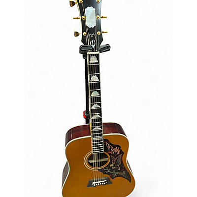 Used Epiphone masterbuilt ft120 Natural Acoustic Guitar