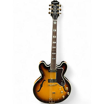 Used Epiphone sheraton 2 Tone Sunburst Hollow Body Electric Guitar
