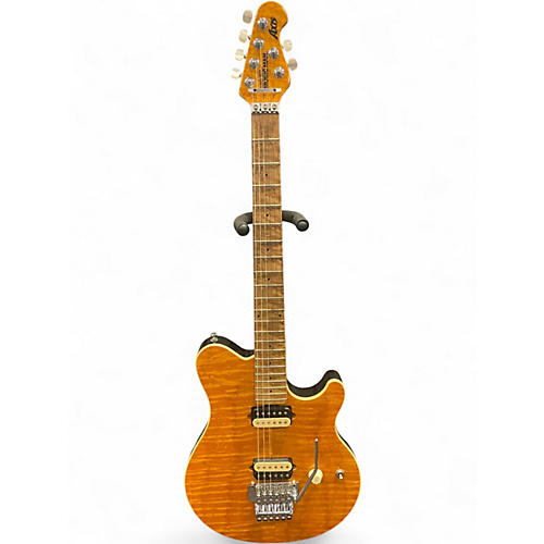 Used Ernie Ball Music Man Axis Amber Solid Body Electric Guitar Amber