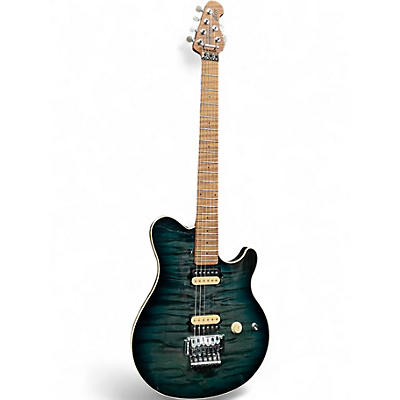 Used Ernie Ball Music Man Axis Floyd Rose Trans Teal Solid Body Electric Guitar
