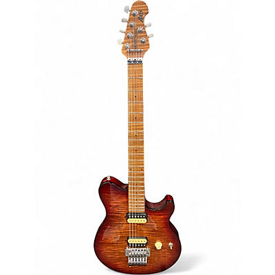 Used Ernie Ball Music Man Axis ROASTED AMBER FLAME Solid Body Electric Guitar