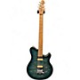 Used Ernie Ball Music Man Axis Super Sport HH QUILT YUCATAN BLUE Solid Body Electric Guitar YUCATAN BLUE