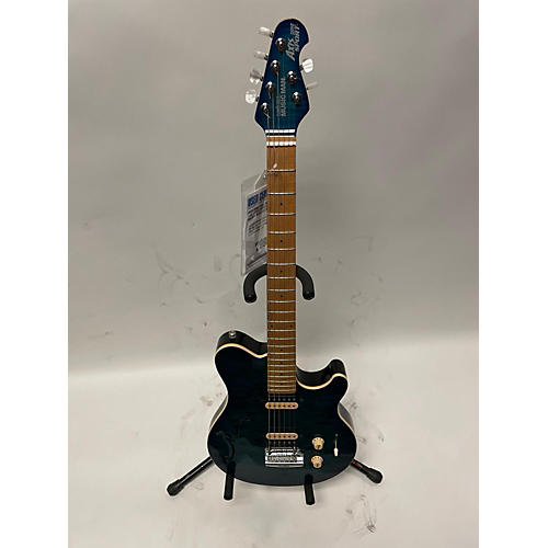 Ernie Ball Music Man Used Ernie Ball Music Man Axis Super Sport Semi Hollow Balboa Blue Hollow Body Electric Guitar Balboa Blue