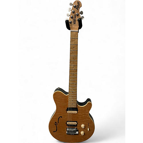 Used Ernie Ball Music Man Axis Super Sport Semi Hollow Natural Hollow Body Electric Guitar Natural