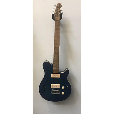 Ernie Ball Music Man Used Ernie Ball Music Man Axis Super Sport Semi Hollow PDM Blue Hollow Body Electric Guitar