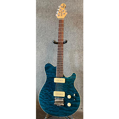 Ernie Ball Music Man Used Ernie Ball Music Man Axis Super Sport Trans Blue Solid Body Electric Guitar