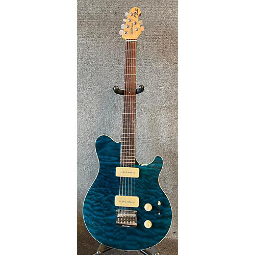 Ernie Ball Music Man Used Ernie Ball Music Man Axis Super Sport Trans Blue Solid Body Electric Guitar Trans Blue