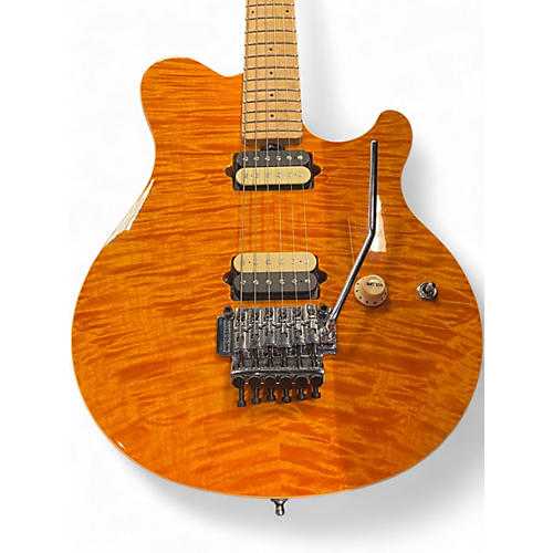 Used Ernie Ball Music Man Axis trans amber gold Solid Body Electric Guitar trans amber gold