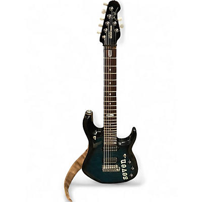 Used Ernie Ball Music Man Ball Family Reserve Petrucci Signature 7 String Blue Solid Body Electric Guitar