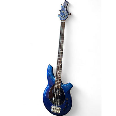 Used Ernie Ball Music Man Bongo 4 String Electric Blue Electric Bass Guitar