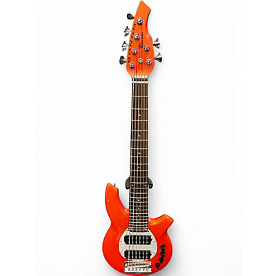 Used Ernie Ball Music Man Bongo 6 HH Metallic Orange Electric Bass Guitar