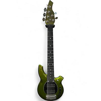 Used Ernie Ball Music Man Bongo 6 String GREEN Electric Bass Guitar