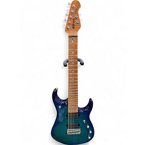 Used Ernie Ball Music Man JP15 7 Cerulean Paradise Solid Body Electric Guitar Cerulean Paradise