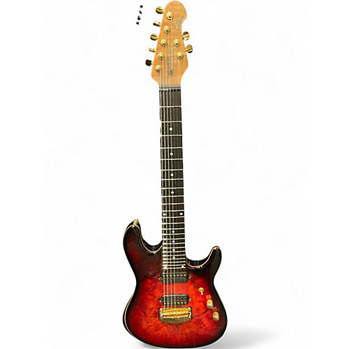 Used Ernie Ball Music Man Jason Richardson Cutlass 7 string Rorschach Red Solid Body Electric Guitar Rorschach Red