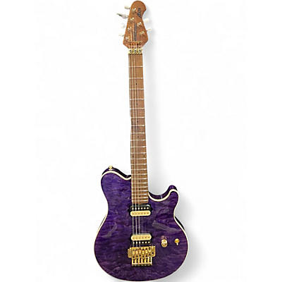 Used Ernie Ball Music Man Limited Edition Axis 30th Anniversary  Translucent Purple Quilt Solid Body Electric Guitar