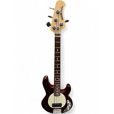 Used Ernie Ball Music Man SHORT SCALE STINGRAY Raspberry Pearl Electric Bass Guitar