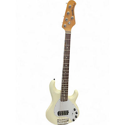 Used Ernie Ball Music Man STINGRAY5 WHITE SPARKLE Electric Bass Guitar