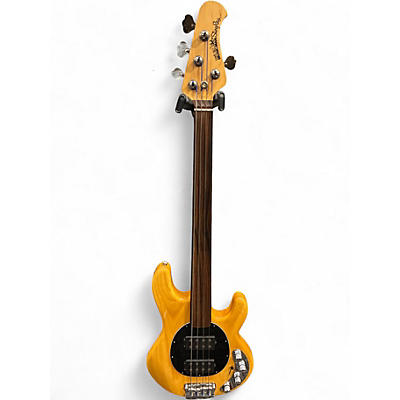 Used Ernie Ball Music Man StingRay Fretless Natural Electric Bass Guitar