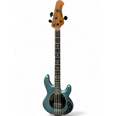 Used Ernie Ball Music Man Stingray 4 String Electron Blue Metallic Electric Bass Guitar