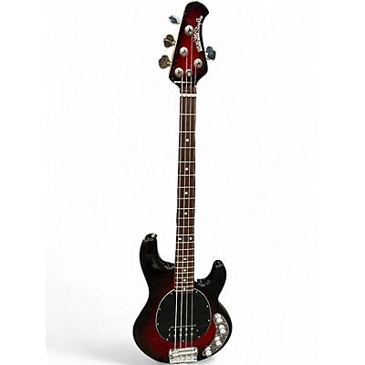 Used Ernie Ball Music Man Stingray 4 String Red to Black Fade Electric Bass Guitar