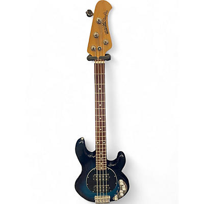 Ernie Ball Music Man Used Ernie Ball Music Man Stingray 4 String black and blue Electric Bass Guitar