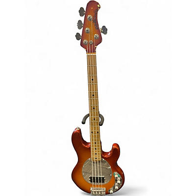 Used Ernie Ball Music Man Stingray 4 String orange sparkle Electric Bass Guitar