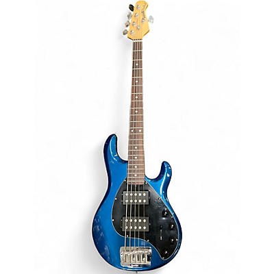 Used Ernie Ball Music Man Stingray 5 HH Blue Electric Bass Guitar