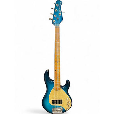 Used Ernie Ball Music Man Stingray 5 String Blue Sparkle Electric Bass Guitar