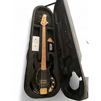 Used Ernie Ball Music Man Stingray HH 4 String Black and Gold Electric Bass Guitar