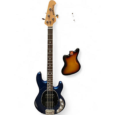 Used Ernie Ball Music Man Stingray HH 4 String PEARL BLUE Electric Bass Guitar