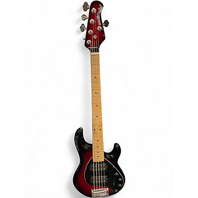 Used Ernie Ball Music Man Stingray HH 5 String Crimson Red Burst Electric Bass Guitar
