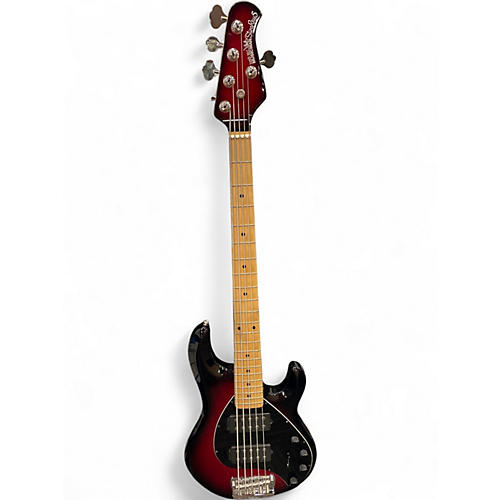 Used Ernie Ball Music Man Stingray HH 5 String Crimson Red Burst Electric Bass Guitar Crimson Red Burst