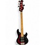 Used Ernie Ball Music Man Stingray HH 5 String Crimson Red Burst Electric Bass Guitar Crimson Red Burst