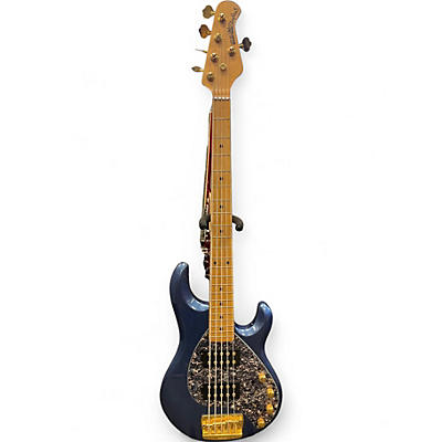Used Ernie Ball Music Man Stingray HH 5 String Pacecar Blue Electric Bass Guitar