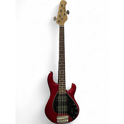 Used Ernie Ball Music Man Stingray HH 5 String Trans Red Electric Bass Guitar