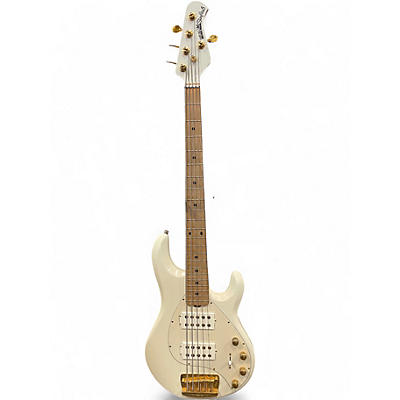 Used Ernie Ball Music Man Stingray HH 5 String White Electric Bass Guitar