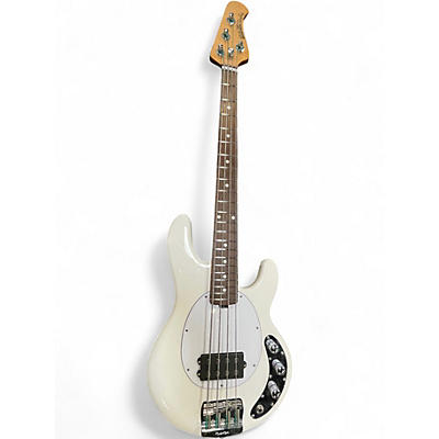 Used Ernie Ball Short Scale Stingray Olympic White Electric Bass Guitar