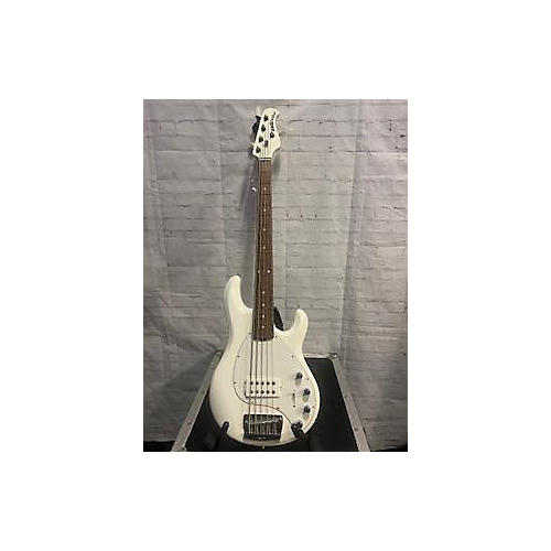 Used Ernieball Custom Sting Ray 5 White Electric Bass Guitar White
