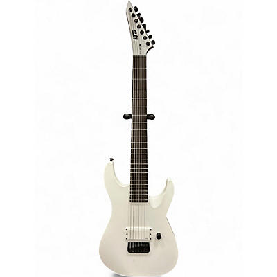 Used Esp Ltd ARCTIC METAL M-HT SATIN WHITE Solid Body Electric Guitar
