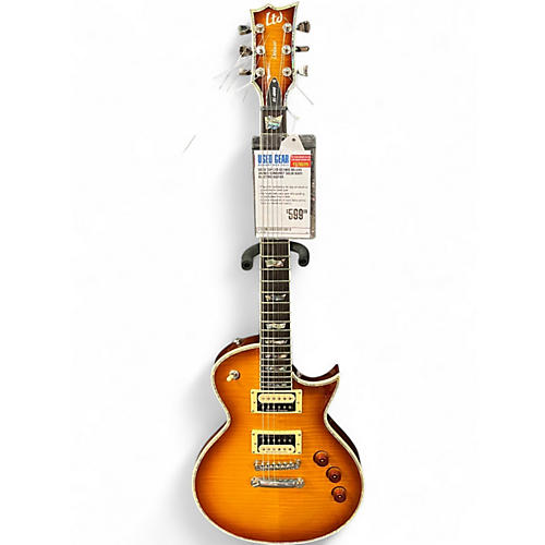 Used Esp Ltd EC1000 Deluxe Amber Sunburst Solid Body Electric Guitar Amber Sunburst