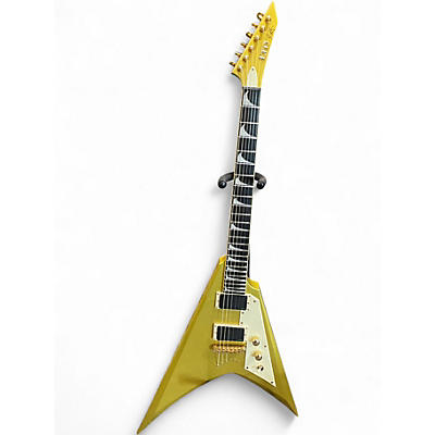 Used Esp Ltd KH-V Kirk Hammet V Metallic Gold Solid Body Electric Guitar