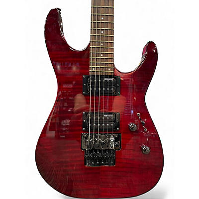 Used Esp Ltd M-100FM Crimson Red Trans Solid Body Electric Guitar