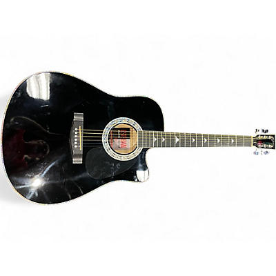 Used Esteban BLACK AND SILVER BLACK Acoustic Electric Guitar