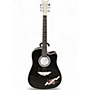 Used Esteban Crystal Heart Black and Bedazzled Acoustic Guitar Black and Bedazzled