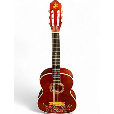 Used Esteban Crystal Rose Red Classical Acoustic Electric Guitar