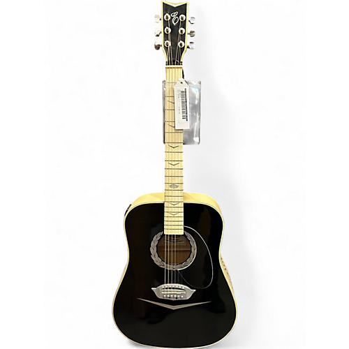Used Esteban EL DORADO Black and White Acoustic Guitar Black and White